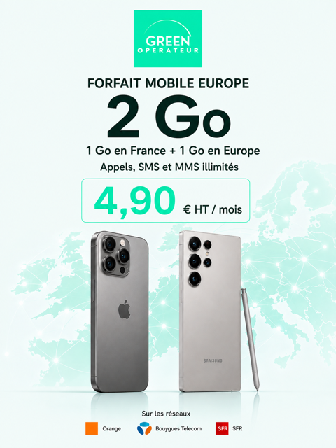 Forfait mobile Europe 2 Go