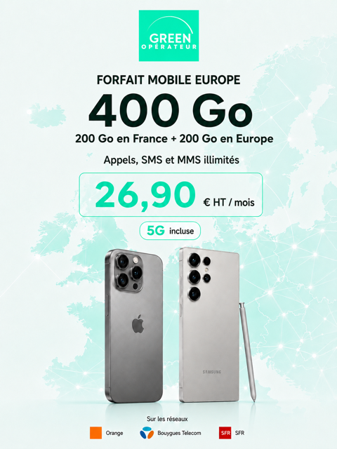 Forfait mobile Europe 400 Go