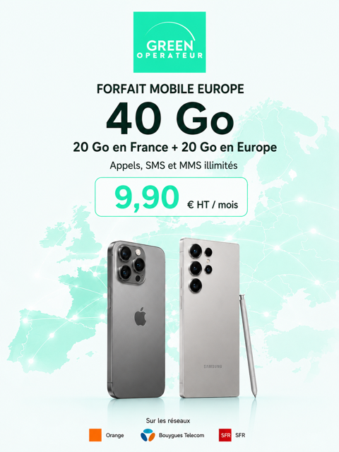 Forfait mobile Europe 40 Go