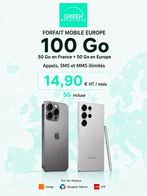 Forfait mobile Europe 100 Go