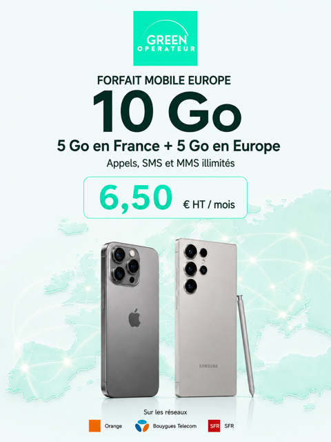 Forfait mobile Europe 10 Go